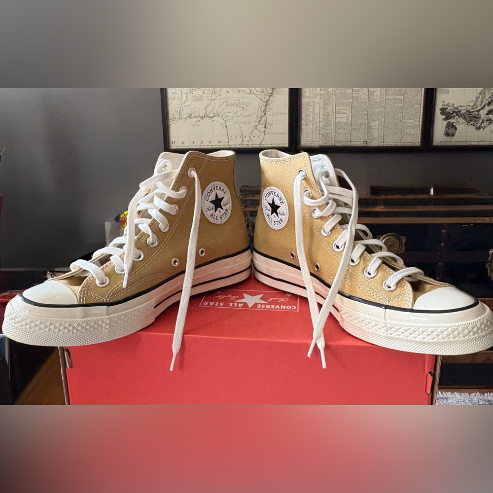 Converse High-Top Sneakers in mustard